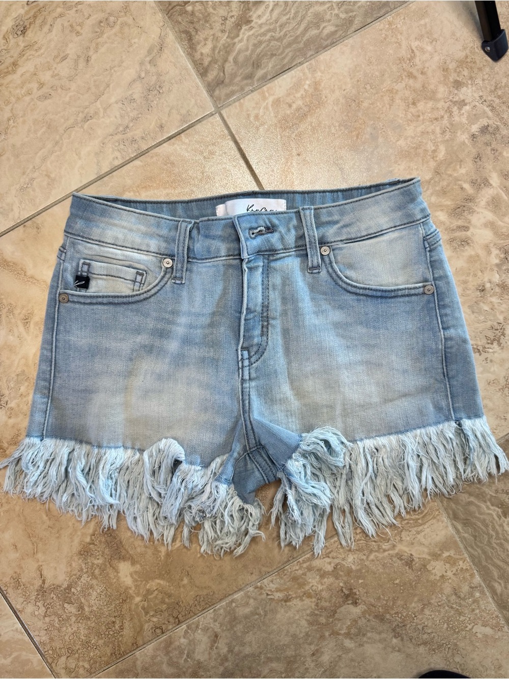 KanCan Frayed Denim Shorts